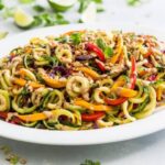 Rainbow Pad Thai Zucchini Noodle Salad